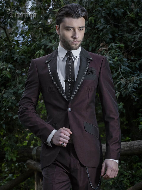 Abito bordeaux uomo da sposo moderno hipster