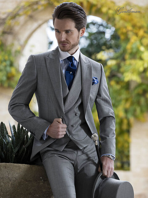 Abito tight fashion, moda sposo grigio