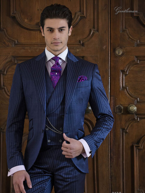 Vestito blu royal fashion da cerimonia uomo