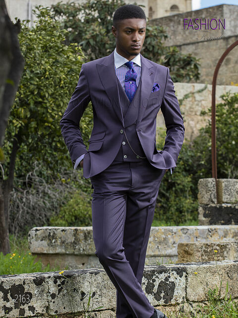 Abito da sposo moda fashion violetto