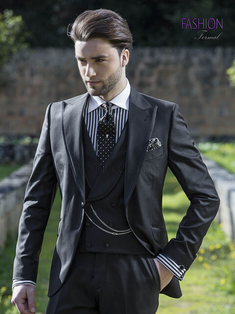 Abito da sposo nero per uomo fashion