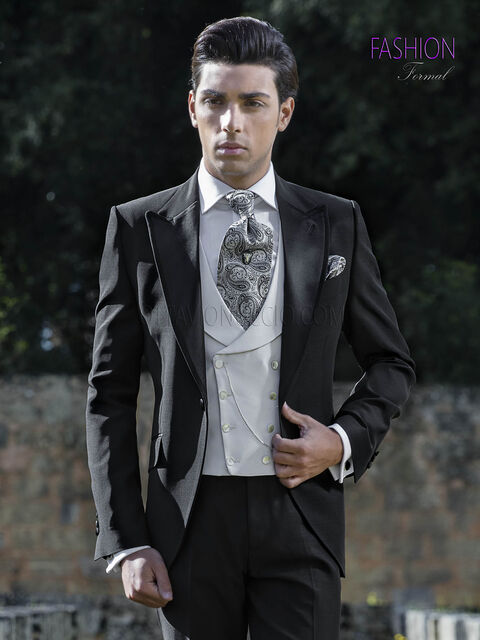 Vestito da matrimonio sposo uomo, acetato lana nero