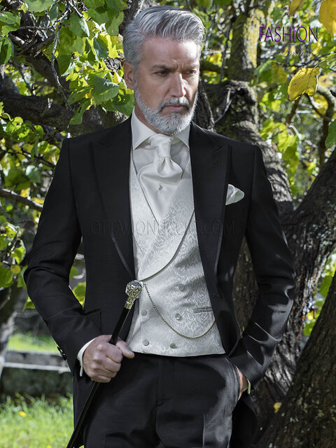 Abito moda uomo fashion nero da cerimonia