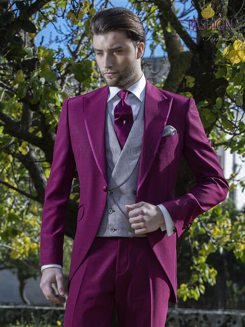 Vestito tight moderno fucsia da cerimonia uomo