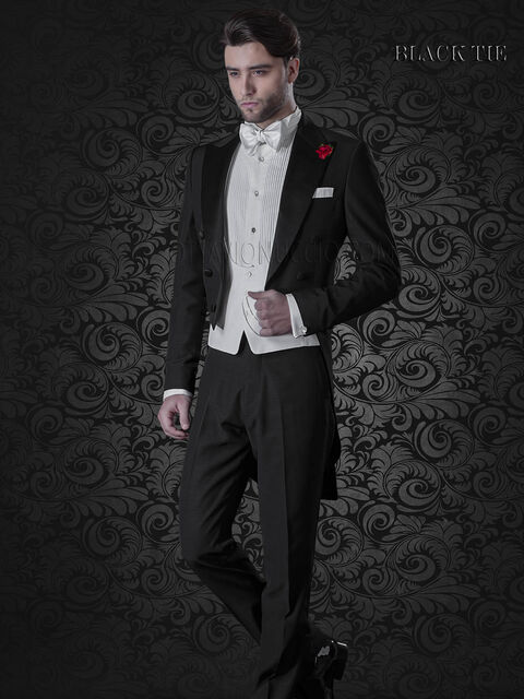 Frac nero per sposo moderno | Abito da uomo elegante