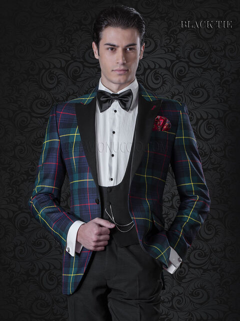 Giacca smoking uomo in tartan | Abito per eventi di gala