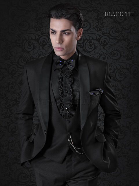 Smoking moda nero da sposo | Abito elegante da uomo