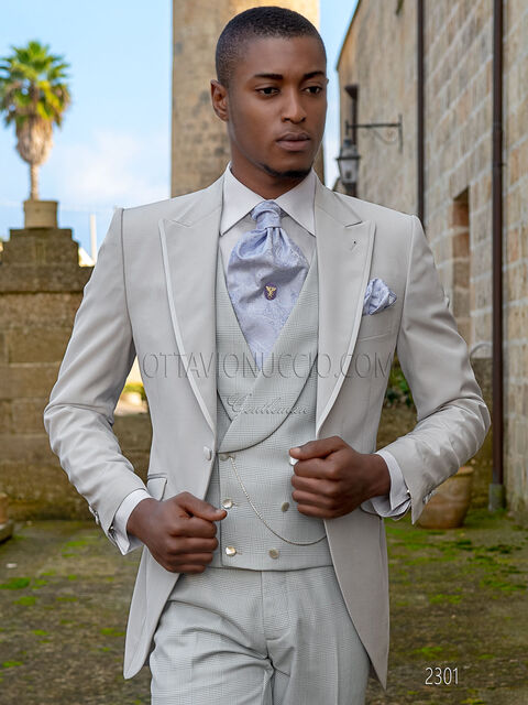 Vestito da sposo grigio perla misto lana