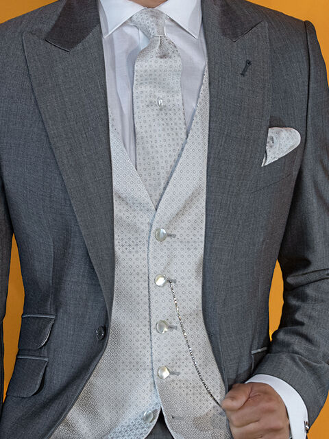 Gilet in pura seta grigia