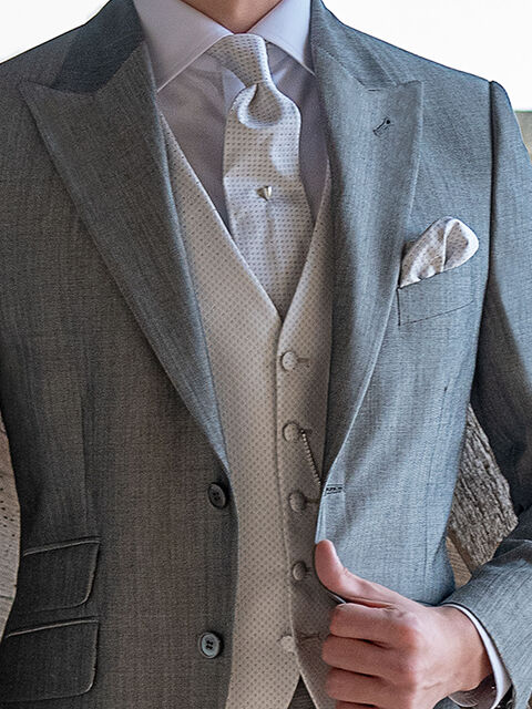 Gilet in pura seta grigio perla