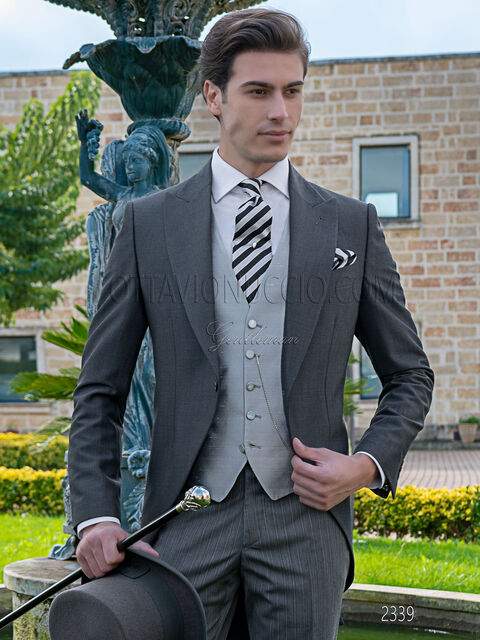 Tight da matrimonio uomo stile english, misto lana grigio