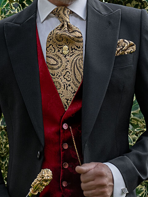 Gilet in velluto floreale rosso