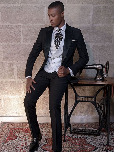 Vestito da cerimonia uomo misto lana nero