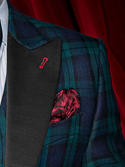 Fazzoletto seta cachemire nero e rosso