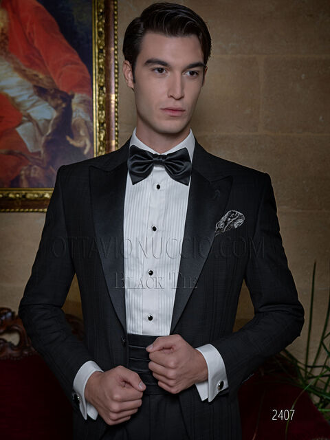 Smoking uomo da red carpet nero a quadri