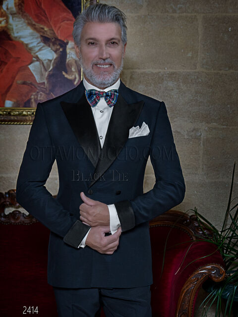Vestito uomo smoking doppiopetto lancia blu
