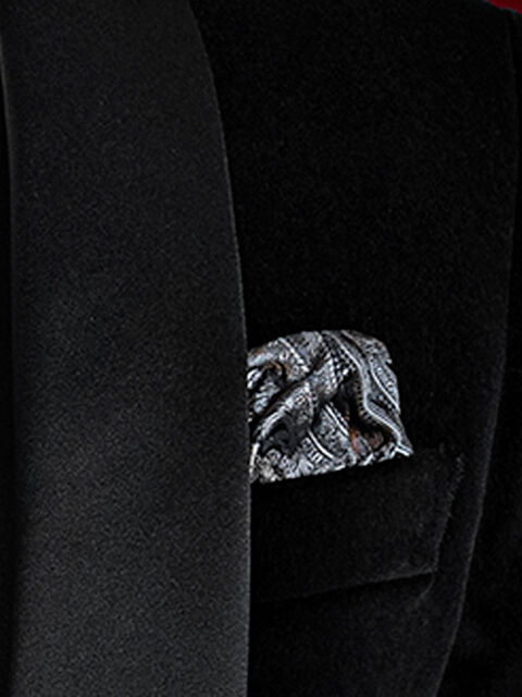 Fazzoletto seta cachemire nero e grigio