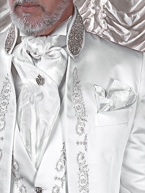Foulard e Fazzoletto in raso jacquard bianco