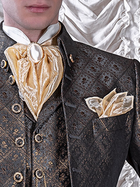 Plastron annodato in pizzo beige