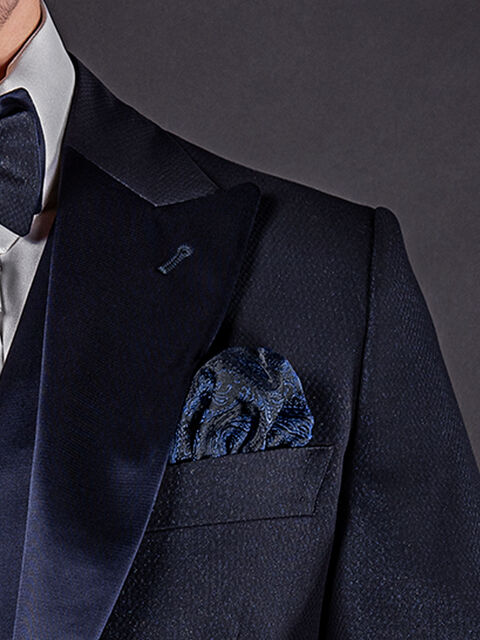 Fazzoletto seta cachemire nero e blu