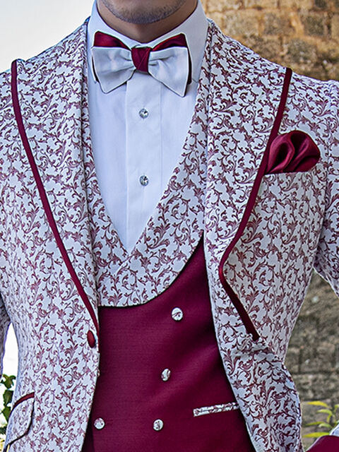 Gilet doppiopetto sciallato rosso