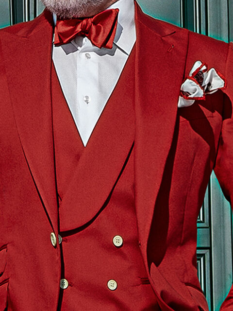 Gilet doppiopetto in cotone rosso