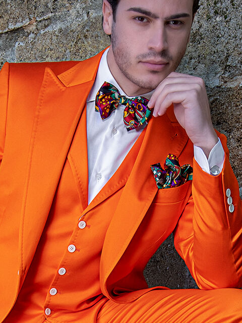 Gilet impunturato in raso di cotone arancio