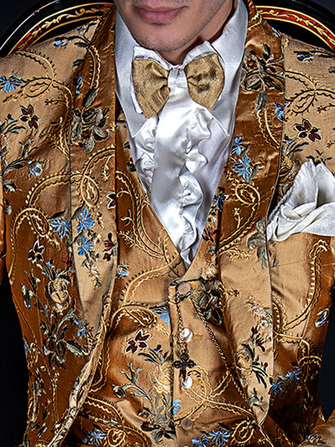 Gilet in seta shantung oro ricamata