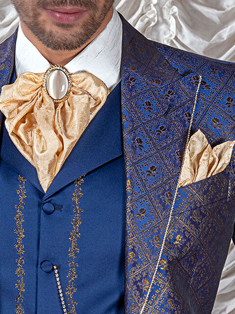 Plastron e fazzoletto oro stropicciato