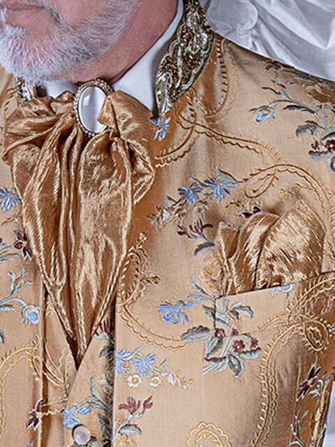 Plastron annodato in pizzo oro