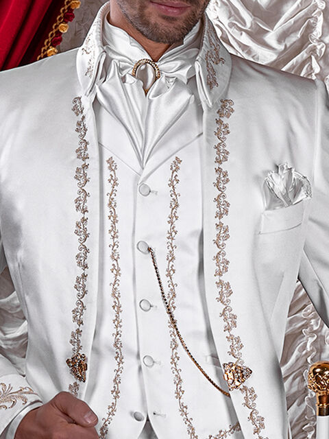 Gilet in raso bianco ricamato