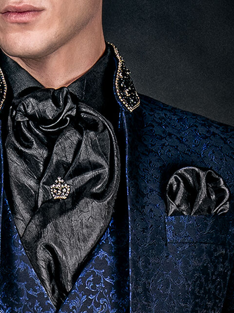 Foulard e Fazzoletto tessuto stropicciato nero