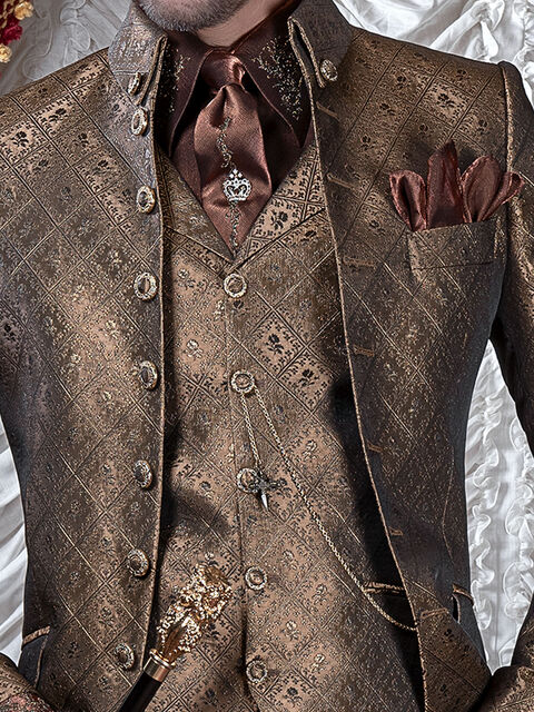 Gilet broccato oro
