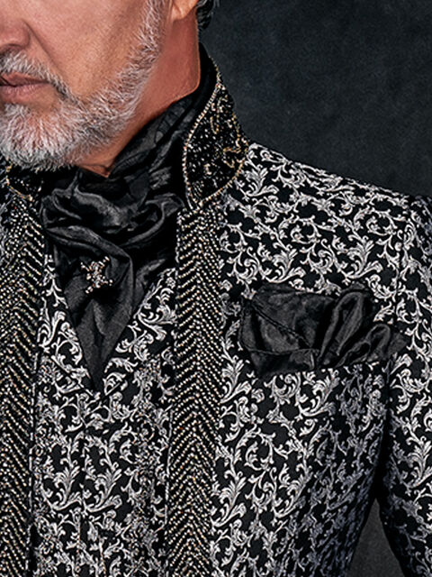 Foulard e Fazzoletto in raso jacquard nero