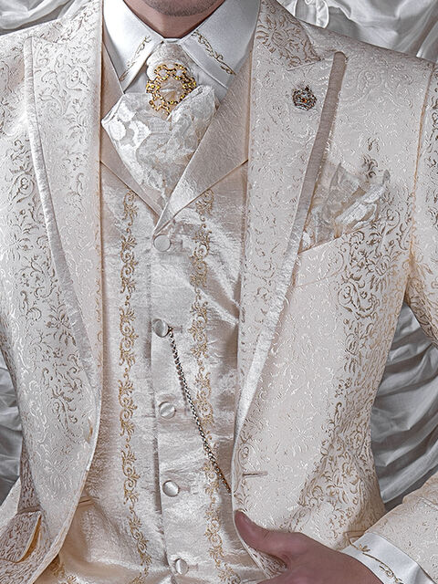 Gilet in raso effetto stropicciato con ricamo oro