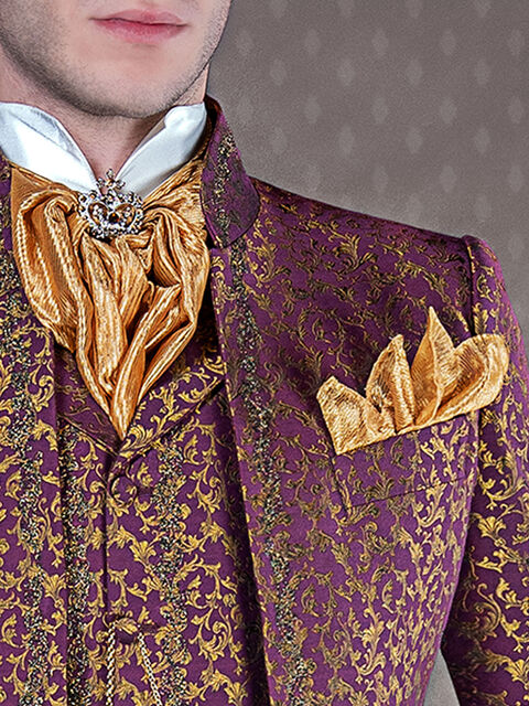Plastron annodato oro con fazzoletto