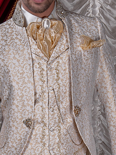 Gilet damascato ricamato oro