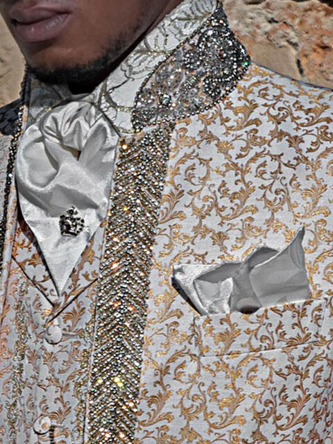 Foulard e Fazzoletto in raso jacquard avorio