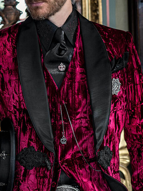 Gilet in velluto stropicciato rosso