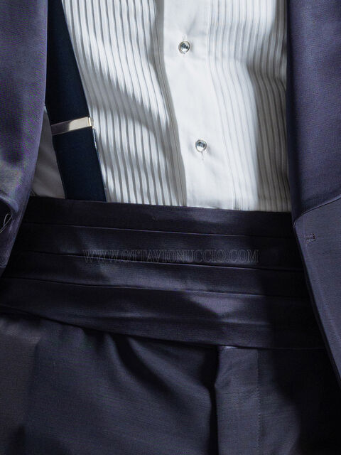 Fascia modello 4 pieghe in raso blu