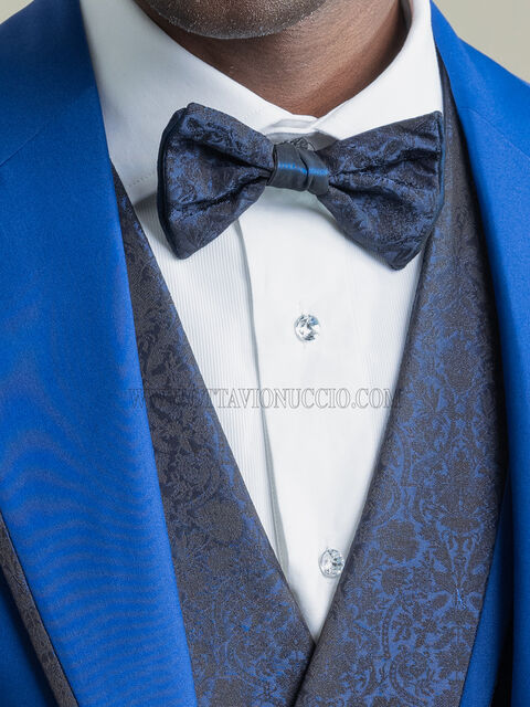 Papillon damascato blu