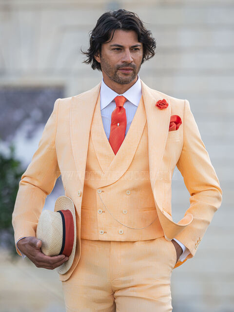 Abito da cerimonia uomo boho chic arancio