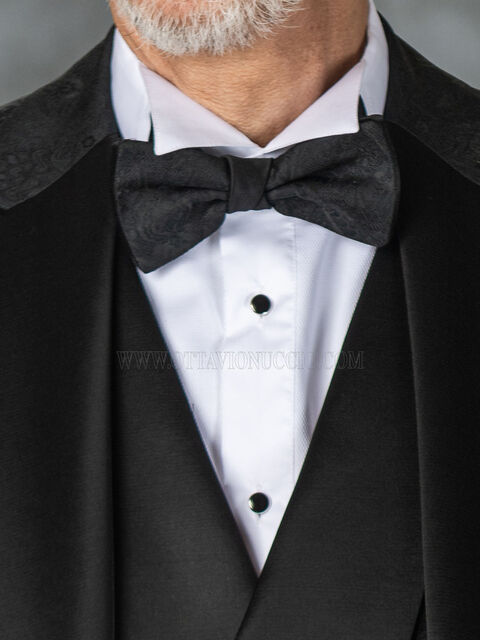 Papillon bicolore jacquard damascato nero