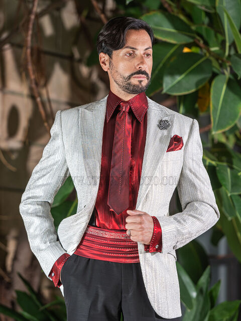 Blazer da uomo bianco argento