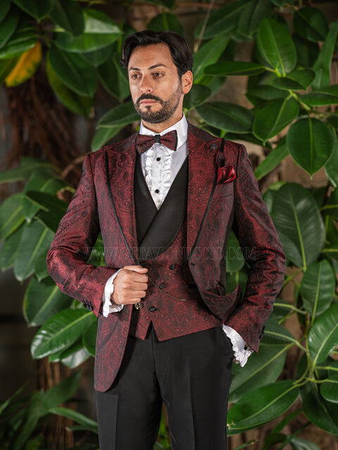 Blazer da uomo rosso per eventi di lusso