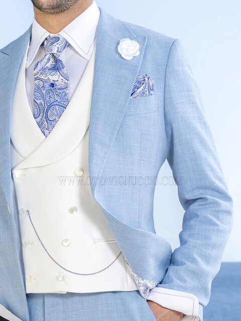 Gilet doppiopetto sciallato bianco