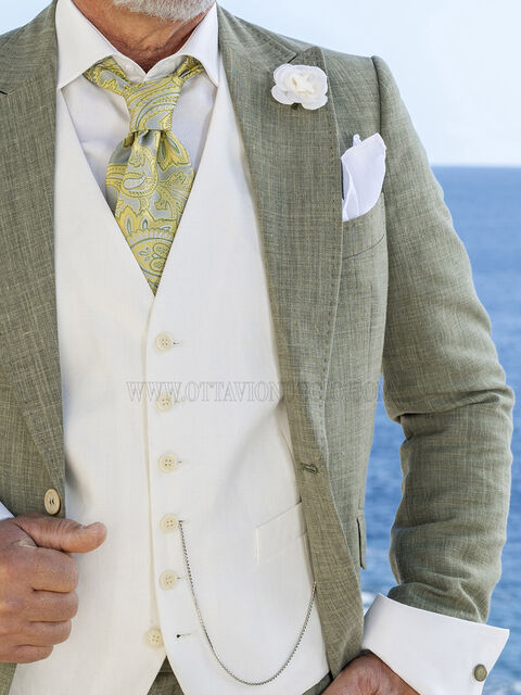 Gilet in puro lino avorio