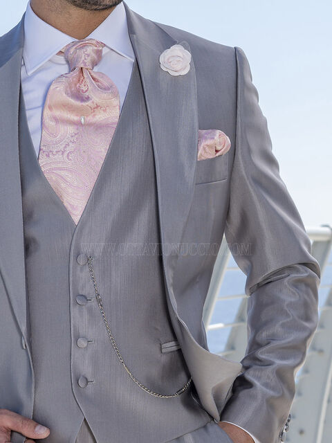 Gilet in acetato lana ottoman grigio perla