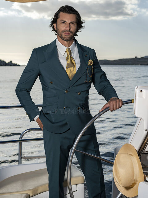 Abito Doppiopetto Sartoriale Verde Petrolio