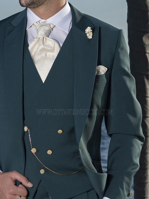 Gilet asimmetrico verde